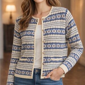 Vintage Style Hasting and Smith Cardigan Sweater Button Front Petites Small